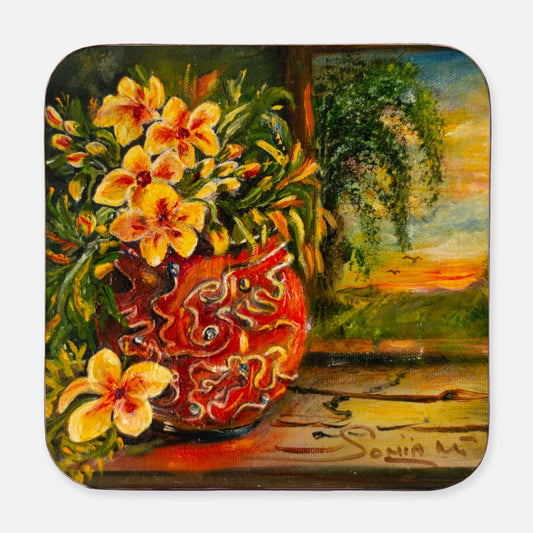 Sunset Blossoms Coasters - 4PK